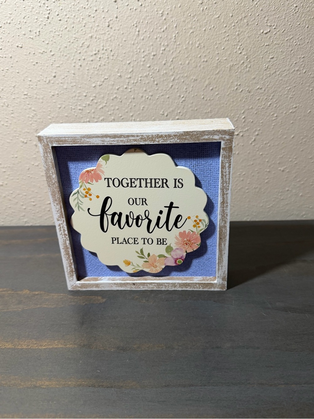Rustic wooden box sign